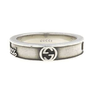 Gucci Interlocking Logo Ring #19 925sv 6.6g